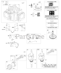 Briggs & Stratton 44M777-0121-E1 - Briggs & Stratton Vertical Engine Cylinder, Crankshaft, Camshaft, Air Guides, Piston, Rings, Connecting Rod