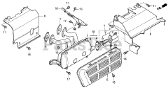 Honda H4518 H HSA/C (MZAT) - Honda Lawn Tractor, Made in Japan (SN: MZAT-3000001 - MZAT-3999999) MUFFLER (H4518H)