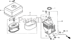 Honda GX160 K1 QX (GC02) - Honda Engine, Made in Japan (SN: GC02-2000001 - GC02-8669999) AIR CLEANER (DUAL)