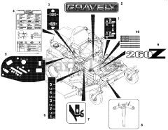Gravely 992106 (PM 260Z) - Gravely Pro-Master 60" Zero-Turn Mower, 26hp Kawasaki (SN: 000101 - 000500) Decals Cont'd