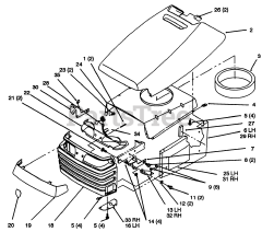Toro 72062 (264-6) - Toro Yard Tractor (SN: 049000001 - 049999999) (1994) Hood And Grill