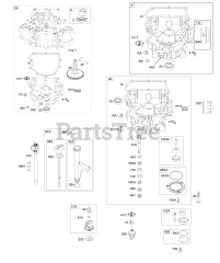 Briggs & Stratton 407777-0100-E1 - Briggs & Stratton Vertical Engine Engine Sump, Oil Pump, Dipstick/Tube Assembly