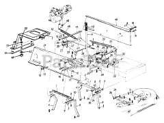 Turf Power 133Z619G019 - Turf Power Lawn Tractor (1993) (Agway) Deck Lift &amp; Hanger/Hitch Plate