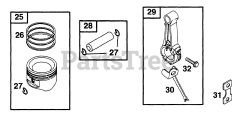 Briggs & Stratton 195432-1002-05 - Briggs & Stratton Horizontal Engine Piston Grp
