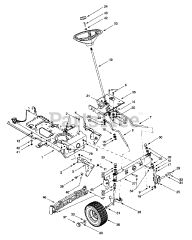 Lawn Chief 13AR608G022 - Lawn Chief Lawn Tractor (1999) (Cotter & Company) Wheels, Front/Axle, Front/Steering Assembly
