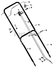 Scotts 20455x7A - Scotts 20" Walk-Behind Mower (1997) Handle Assembly
