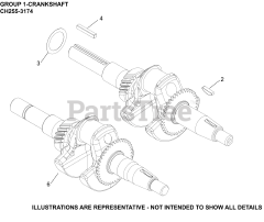 Kohler CH255-3174 - Kohler Command PRO Twin Engine, Basic Version, 5.5hp, 4kW 01 CrankShaft