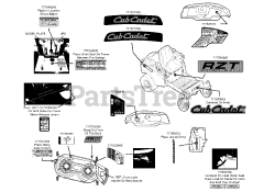 Cub Cadet RZT-L46 (17AFCACT056) - Cub Cadet 46" RZT Zero-Turn Mower (2013) Label Map