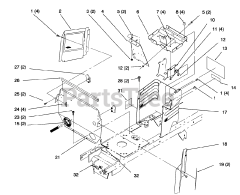 Toro 72042 (264-6) - Toro Yard Tractor (SN: 069000001 - 069999999) (1996) Hoodstand And Firewall