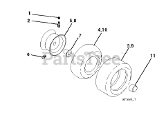 Jonsered LT 2217 CMA (960610239-00) - Jonsered Lawn Tractor (2009-01) WHEELS TIRES