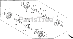 Honda EM3500X A (EA6) - Honda Generator, Made in Japan (SN: EA6-2000001 - EA6-3000000) WHEEL (4-WHEELS) (EM, EB)