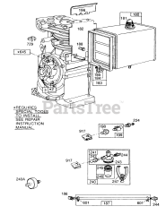 Briggs & Stratton 170402-0666-XX - Briggs & Stratton Horizontal Engine Fuel Tank Assembly