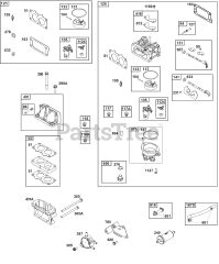 Briggs & Stratton 385447-0216-B5 - Briggs & Stratton Horizontal Engine Carburetor and Fuel Supply Group