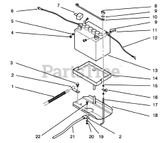 Toro 72041 (244-H) - Toro Yard Tractor (SN: 039000001 - 039999999) (1993) Battery Assembly