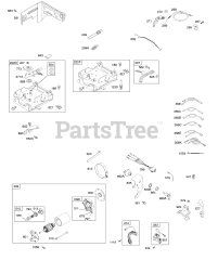 Briggs & Stratton 127332-0138-E2 - Briggs & Stratton Horizontal Engine Controls, Electric Starter, Governor Spring, Ignition