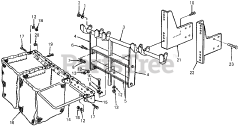 Cub Cadet 312 (190-312-100) - Cub Cadet Triple Rear Bagger Bag, Frame &amp; Support