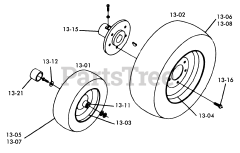 Toro 1-0481 (C-160) - Toro Lawn Tractor (1975) 13.000 Wheels And Tires (fig. 13)