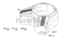 Briggs & Stratton 389575-0117-E1 - Briggs & Stratton Vertical Engine Blower Housing Group