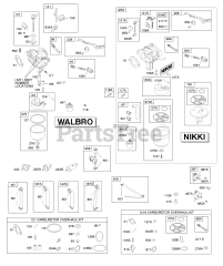 Briggs & Stratton 31E777-0118-B1 - Briggs & Stratton Vertical Engine Carburetor - Walbro &amp;Nikki, Cylinder Head, Fuel Supply, Kit - Carburetor Overhaul - Walbro &amp; Nikki