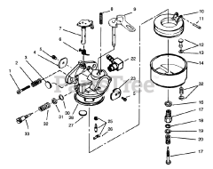 Toro 38052 (521) - Toro 21" Snow Thrower (SN: 069000001 - 069999999) (1996) Carburetor No. 632107a