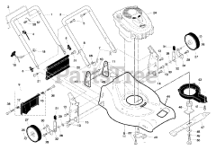 Electrolux/AYP 219611X83E (961470002-01) - Electrolux/AYP Walk-Behind Mower (2006) Handle &amp; Deck Assembly
