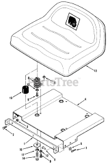 Toro B3-08B391 (108-3) - Toro Rear-Engine Riding Mower (1987) Seat And Suspension