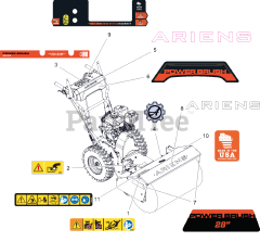 Ariens 921067 (PB 28) - Ariens 28" Power Brush, Ariens AX 179cc engine (SN: 000101 & Above)