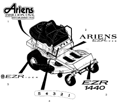 Ariens 915302 (EZR 1648) - Ariens 48" Zero-Turn Mower, 16hp Briggs & Stratton (SN: 000101 & Above) Decals (Part 2)