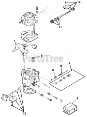 Toro R1-24OE02 (724-Z) - Toro Garden Tractor (SN: 010000001 - 019999999) (1991) Carburetor Components