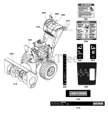 Craftsman 536.886180 (1696146) - Craftsman 27" Snow Thrower (2011) (Sears) Decals
