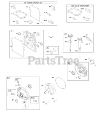 Briggs & Stratton 95312-0022-E1 - Briggs & Stratton Horizontal Engine Crankcase Cover/Sump, Gear Reduction, Lubrication, Gasket Set - Engine, Gasket Set - Valve