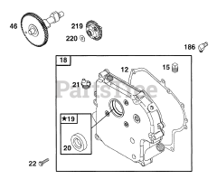 Briggs & Stratton 19B412-0128-01 - Briggs & Stratton Horizontal Engine Crankcase Cover, Cam
