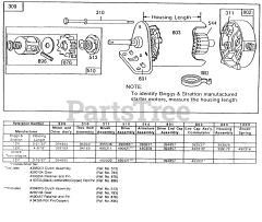 Briggs & Stratton 254422-0344-01 - Briggs & Stratton Horizontal Engine Electric Starter and Chart