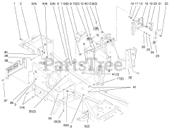 Toro 73471 (518 xi) - Toro Garden Tractor (SN: 000000001 - 000999999) (2000) Steering Tower Fuel Tank Support Assembly