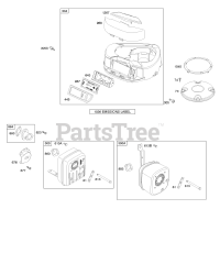 Briggs & Stratton 280H07-0185-E1 - Briggs & Stratton Vertical Engine Air Cleaner, Blower Housing, Exhaust System