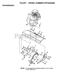 Electrolux/AYP 3352 B89 - Electrolux/AYP Tiller (1998) TRANSMISSION