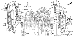 Honda BF175 AK1 XA (BAJJ) - Honda Marine Engine, Made in Japan (SN: BAJJ-1300001 - BAJJ-9999999) EXHAUST MANIFOLD + THERMOSTAT