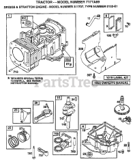 Electrolux/AYP 7177 A89 - Electrolux/AYP Lawn Tractor (1998) ENGINE-BRIGGS AND STRATTON