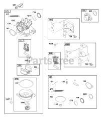 Briggs & Stratton 123P02-0056-H1 - Briggs & Stratton Vertical Engine Carburetor Group