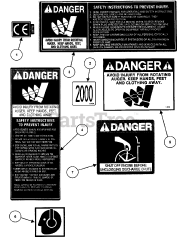 Snapper E 8265 (80868) - Snapper 26" Snow Thrower, 8hp Decals (Part 1)