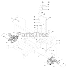 Exmark RAX691GKA524A3 - Exmark 52" Radius X-Series Zero-Turn Mower, Kawasaki FX691V (SN: 402082300 - 404314158) (2018) Hydraulic Assembly
