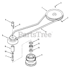 Toro D2-113701 (LT-1136) - Toro Lawn Tractor (1983) Drive Belt And Pulleys