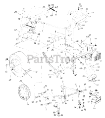 Yard-Man 14AJ844H401 - Yard-Man Garden Tractor (1997) Lift Handle, Lift Pivot Bracket, and Rear Wheel Assembly