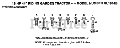 Electrolux/AYP RL 1844 B - Electrolux/AYP Lawn Tractor (1991) HARDWARE (STEERING)