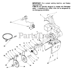 Yard Machines 31AE640F062 - Yard Machines Snow Thrower (1999) (Lowes) Engine And V-Belts