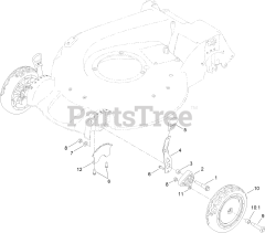 Toro 20797 - Toro 53cm Super Recycler Walk-Behind Mower (SN: 313000001 - 313999999) (2013) Front Wheel and Height-of-Cut Assembly