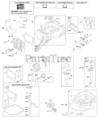 Briggs & Stratton 128702-1772-E1 - Briggs & Stratton Vertical Engine Camshaft, Crankshaft, Cylinder, Engine Sump, Kit/Gaskets, Lubrication, Piston Group, Valves