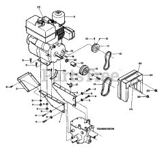 Troy-Bilt 6411 - Troy-Bilt Econo-Horse Rear-Tine Tiller (SN: E0008844 - E0032773) ENGINE PULLEY &amp; BELTS