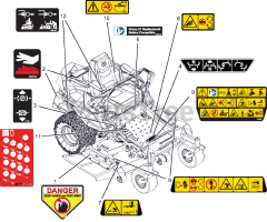 Gravely 991267 (ZT HD 44) - Gravely 44" Zero-Turn Mower, Kawasaki FR (SN: 200000 - 209999) Decals - Safety