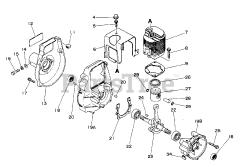 Echo GT-160 AE - Echo String Trimmer (AE Version) Engine, Crankcase, Fan Housing
